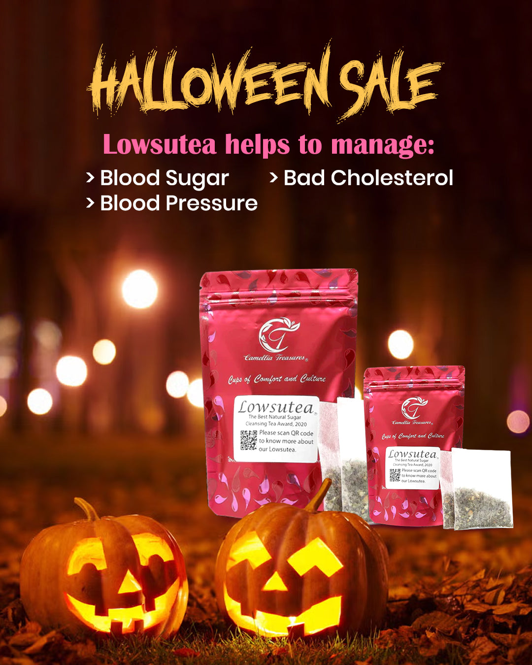Halloween Sale: Buy 1 lowsutea pro and get Free 4 lowsutea sachets
